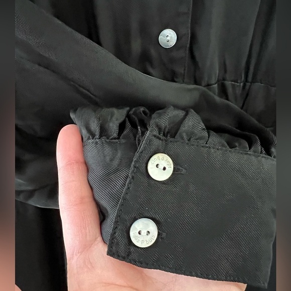 Cinq Sept Joyce Cupro Satin-Twill Midi Shirt Dress - Size 12 - Picture 6 of 7